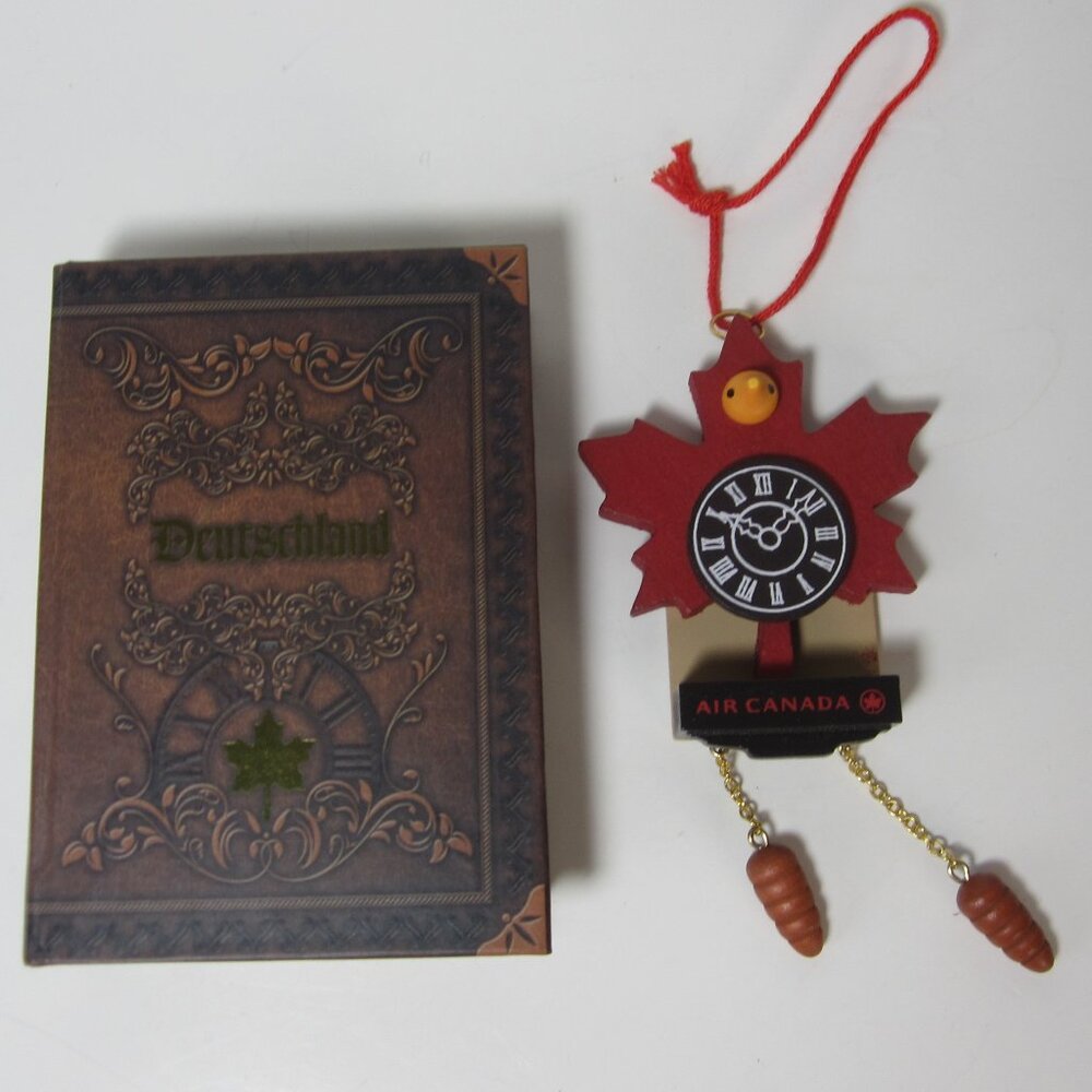 Air Canada Christmas Tree Ornament Deutschland Wood Cuckoo Clock 2015